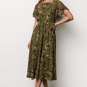 Baltic Born Laurel Midi Dress | Olive Floral Size 1XL1XL